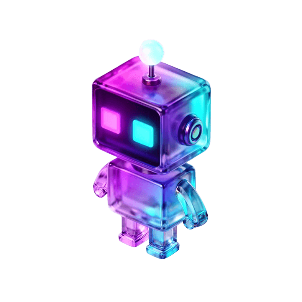 AURORA glassy iridescent robot